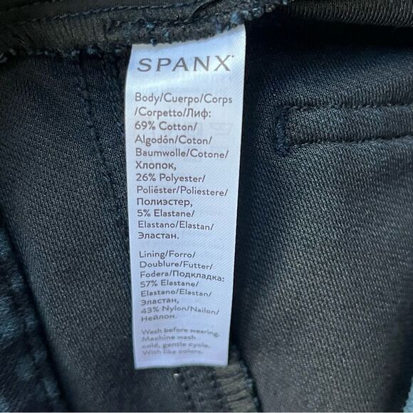 SPANX by Sara Blakey Ankle Jean-Ish Leggings in Denim Leopard Print Size Medium - Picture 9 of 10